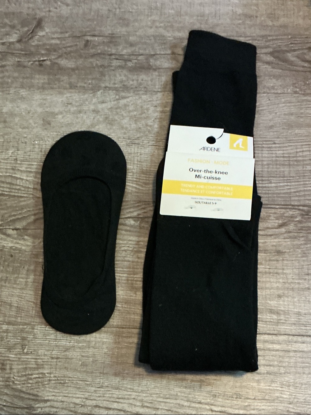 Ardene Black Over-The-Knee Socks with No-Show Liner